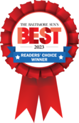 A graphic of a winning ribbon from The Baltimore Sun's Readers Choice competition. 