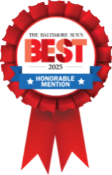 An image of an honorable mention ribbon from The Baltimore Sun's Readers Choice competition.