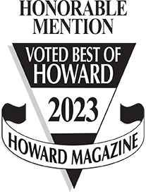 An honorable mention badge awarded in Howard Magazine's 2023 readers' choice contest. 